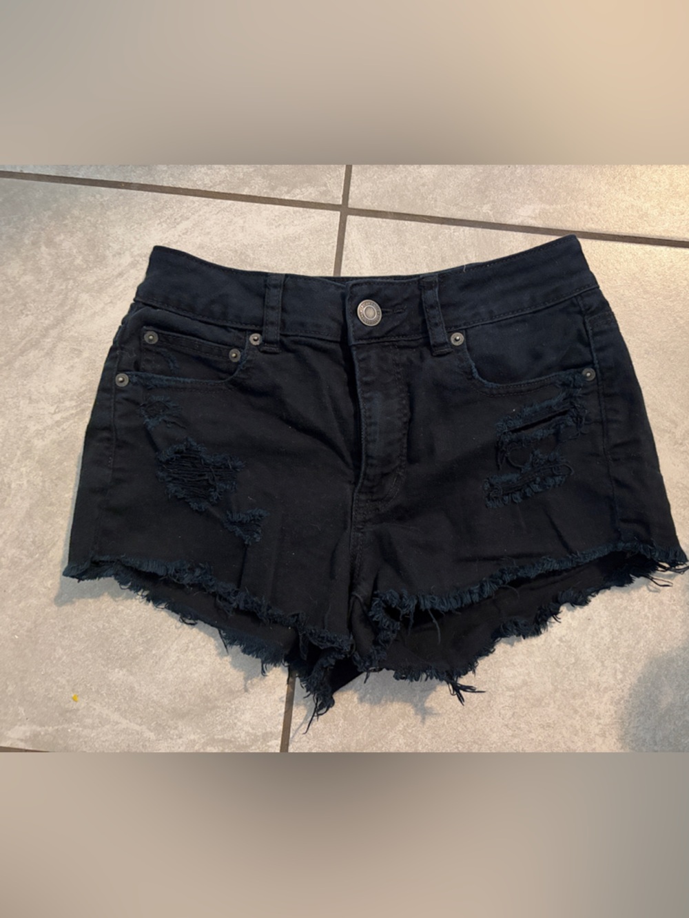 American Eagle Outfitters Black Distressed Shorts